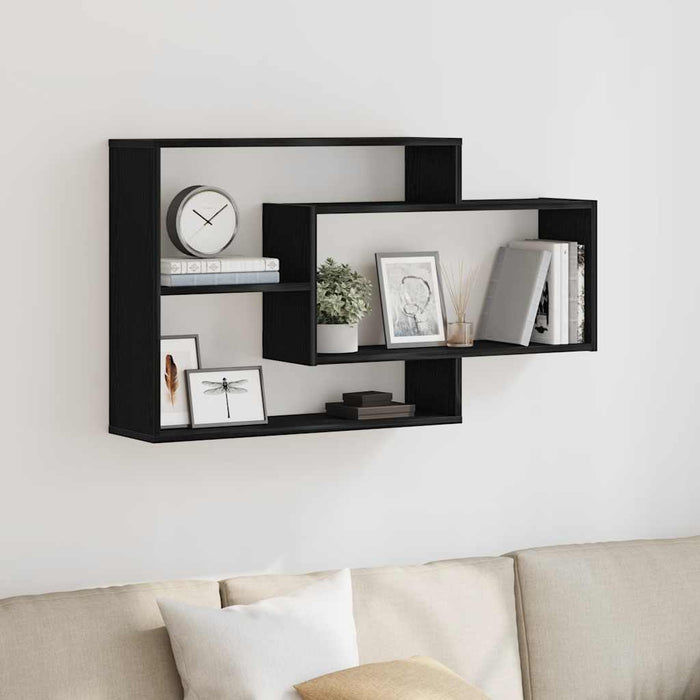 Raft de perete stejar negru 104x20x58,5 cm lemn prelucrat - WALTI WALTI