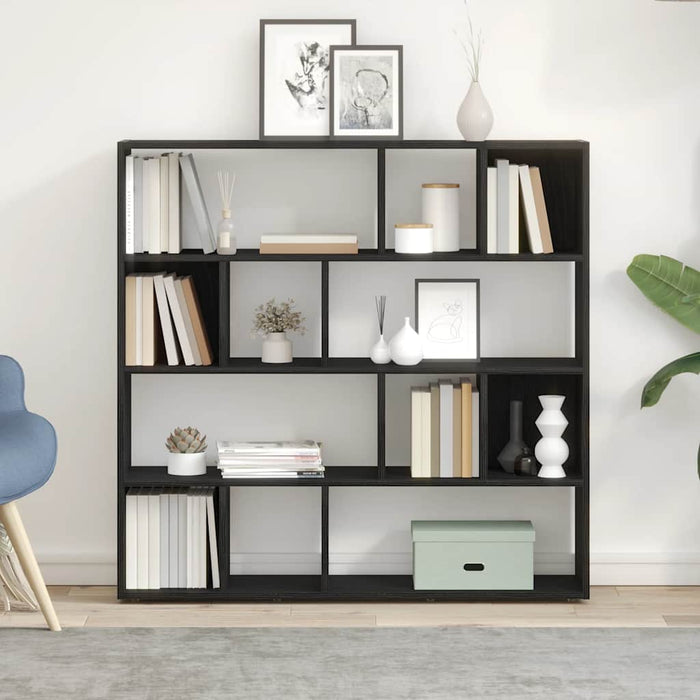 Bibliotecă/Separator de cameră, stejar negru, 105x24x102 cm WALTI