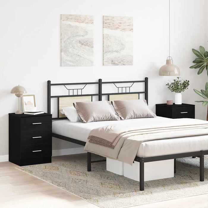 Noptiere 2 buc. stejar negru 38x35x55 cm lemn prelucrat - WALTI WALTI