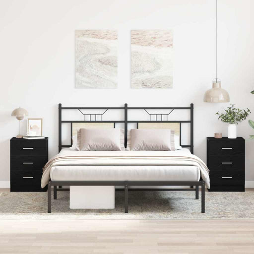 Noptiere 2 buc. stejar negru 38x35x55 cm lemn prelucrat - WALTI WALTI
