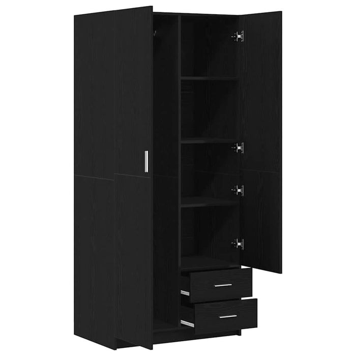 Dulap cu sertar Stejar negru 80 x 52 x 180 cm Lemn compozit - WALTI WALTI