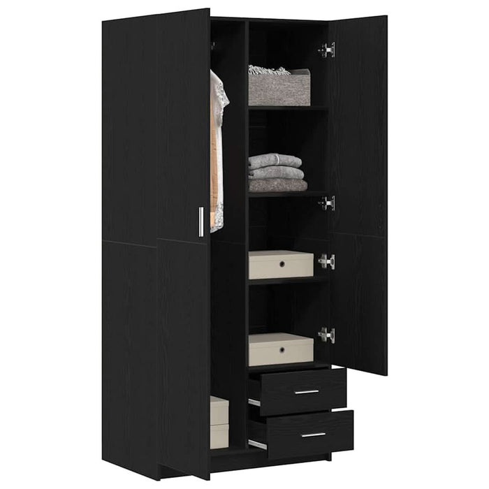 Dulap cu sertar Stejar negru 80 x 52 x 180 cm Lemn compozit - WALTI WALTI