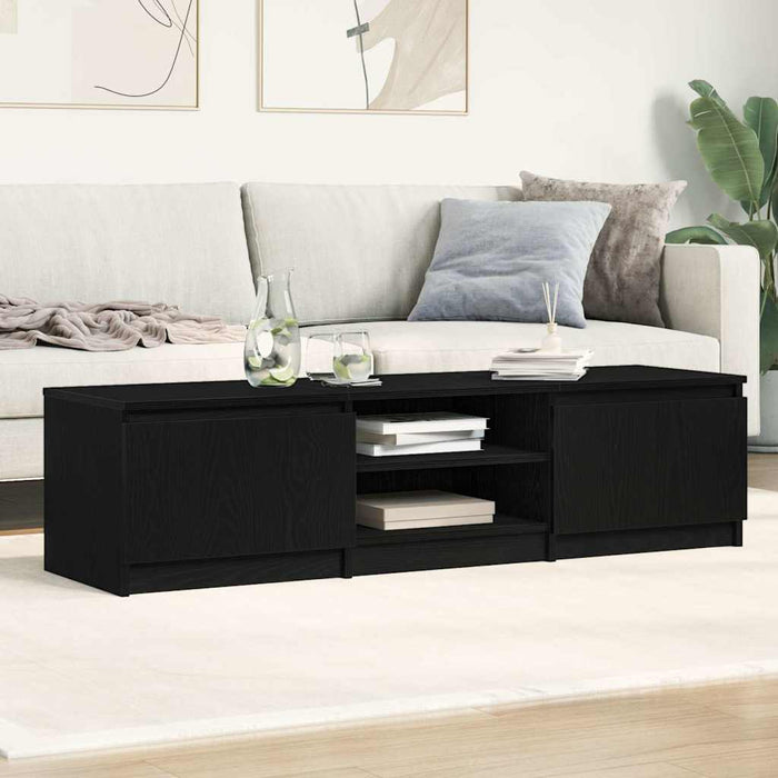 Comodă TV din stejar negru 140x40x36 cm, lemn prelucrat - WALTI WALTI