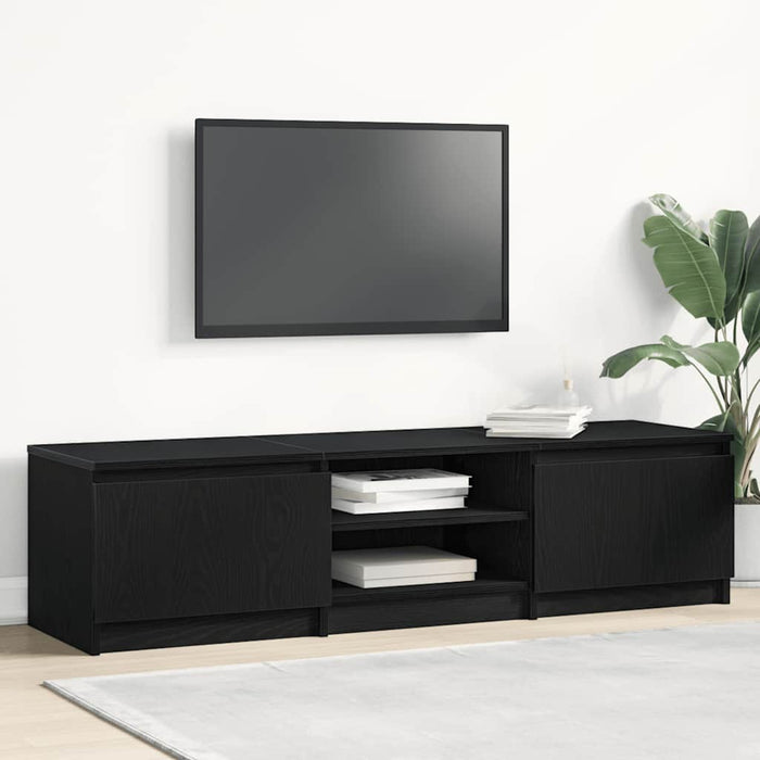 Comodă TV din stejar negru 140x40x36 cm, lemn prelucrat - WALTI WALTI