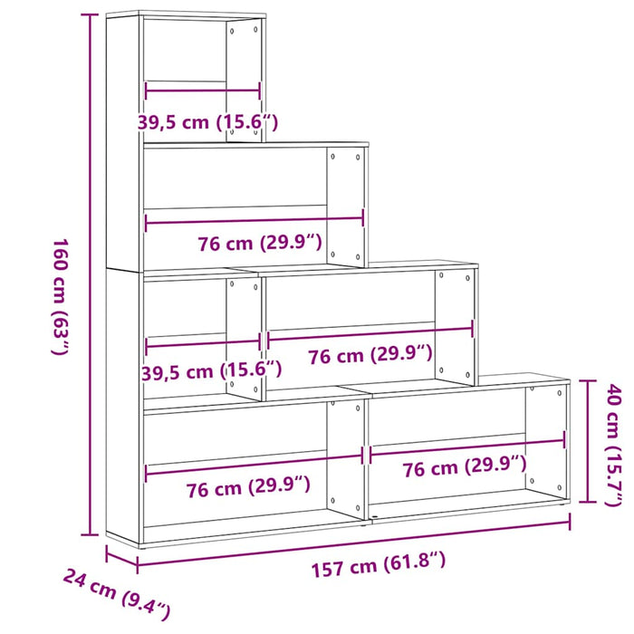 Dulap pentru cărți Stejar Negru 155 x 24 x 160 cm Lemn compozit - WALTI WALTI