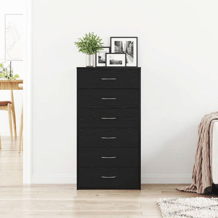 Bufetă cu 6 sertare Stejar negru 50x34x96 cm Lemn prelucrat - WALTI WALTI