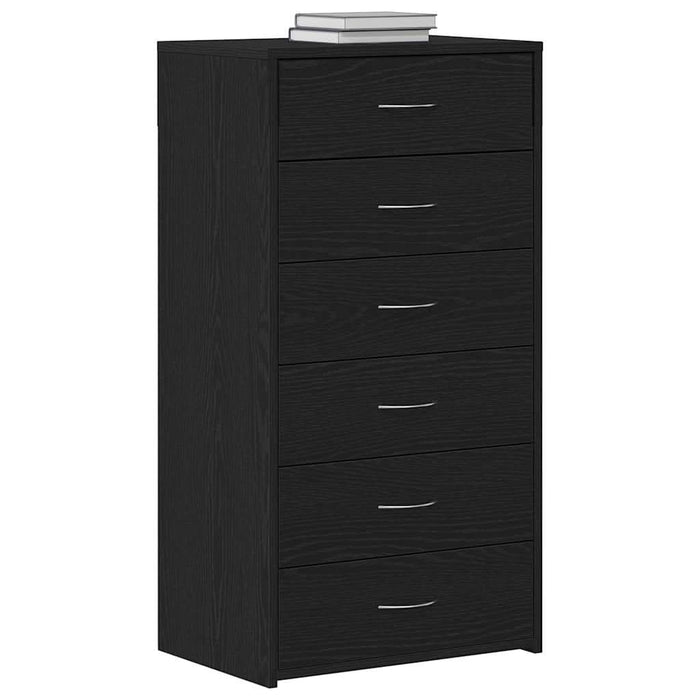 Bufetă cu 6 sertare Stejar negru 50x34x96 cm Lemn prelucrat - WALTI WALTI