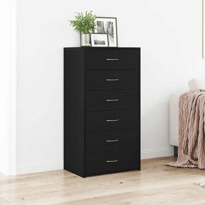 Bufetă cu 6 sertare Stejar negru 50x34x96 cm Lemn prelucrat - WALTI WALTI