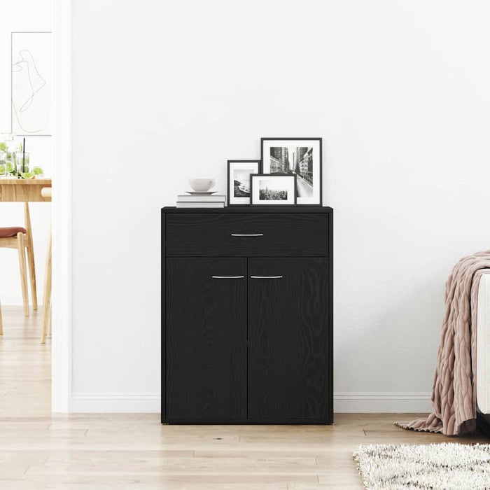 Bufet cu sertar Negru 60 x 30 x 75 cm Lemn compozit - WALTI WALTI