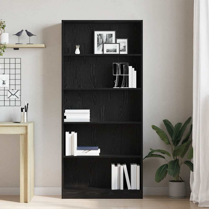 Bibliotecă Stejar negru 80x24x176 cm Lemn prelucrat - WALTI WALTI