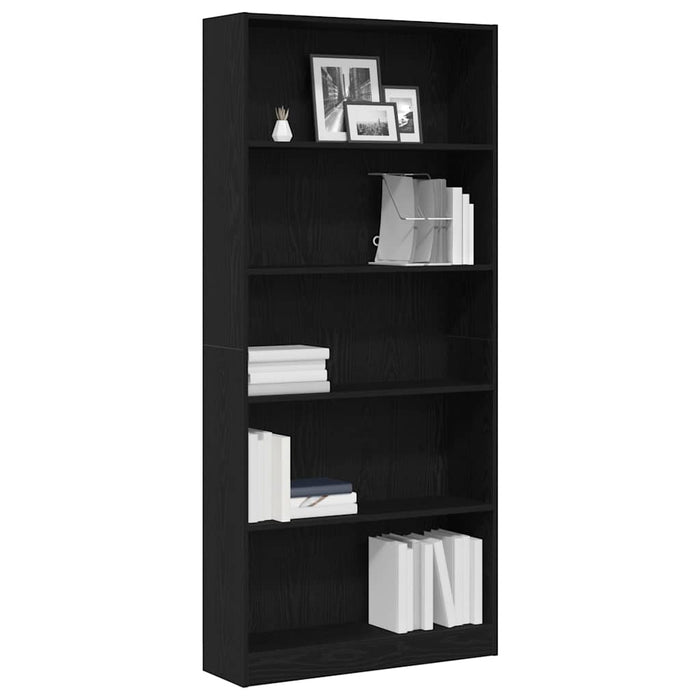 Bibliotecă Stejar negru 80x24x176 cm Lemn prelucrat - WALTI WALTI