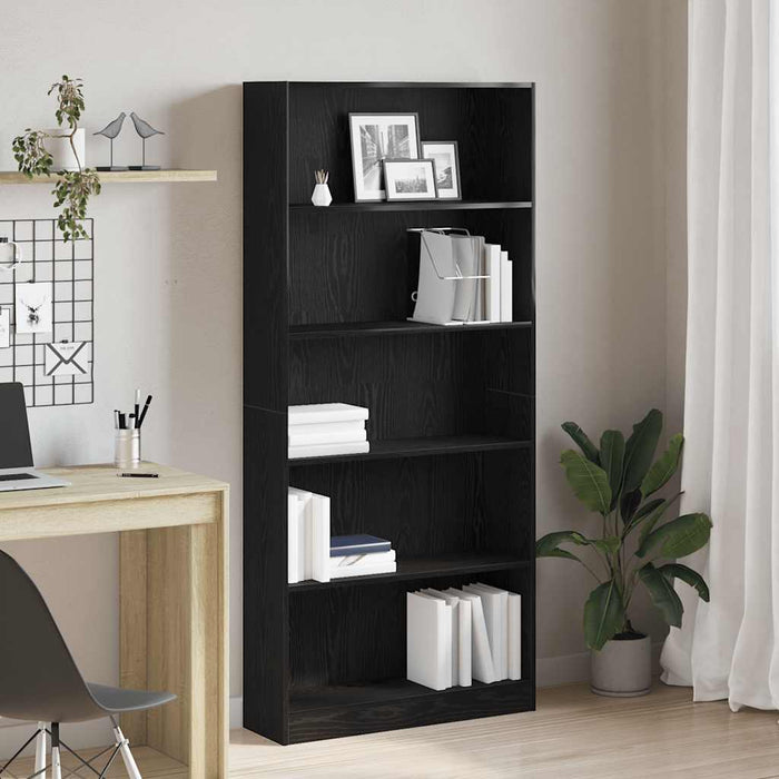 Bibliotecă Stejar negru 80x24x176 cm Lemn prelucrat - WALTI WALTI