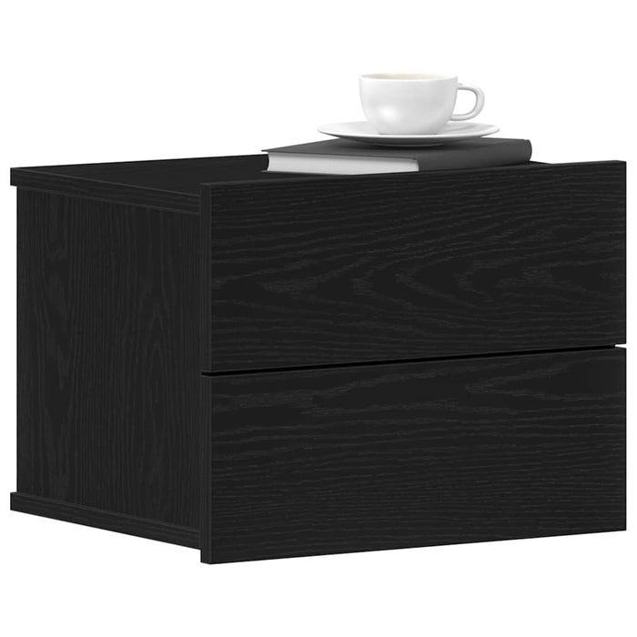 Dulap de noapte Stejar Negru 40 x 30 x 30 cm Lemn compozit - WALTI WALTI
