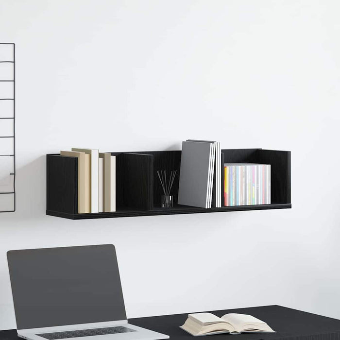 Raft de perete Stejar Negru 75 x 18 x 18 cm Lemn compozit - WALTI WALTI