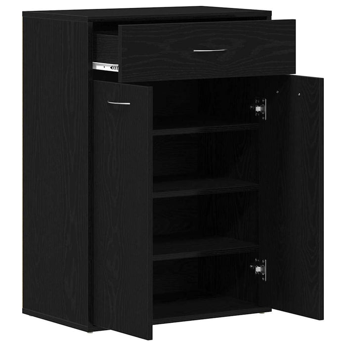 Raft pentru încălțăminte cu sertar Stejar negru 60 x 35 x 84 cm - WALTI WALTI