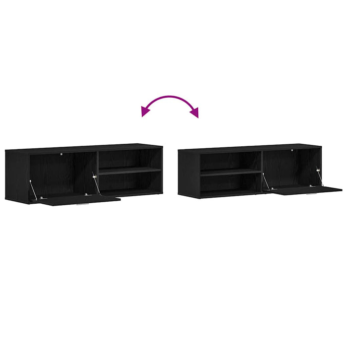 Comodă TV din stejar negru 120x34x37 cm, lemn prelucrat - WALTI WALTI