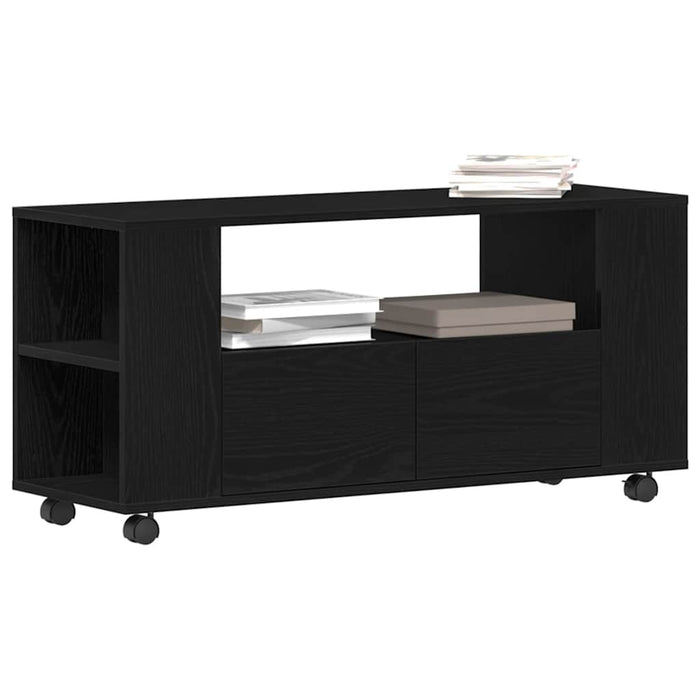 Dulap TV cu roți stejar negru 102x34,5x43 cm lemn prelucrat - WALTI WALTI