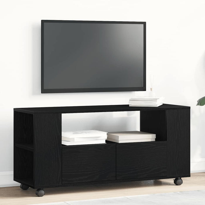 Dulap TV cu roți stejar negru 102x34,5x43 cm lemn prelucrat - WALTI WALTI