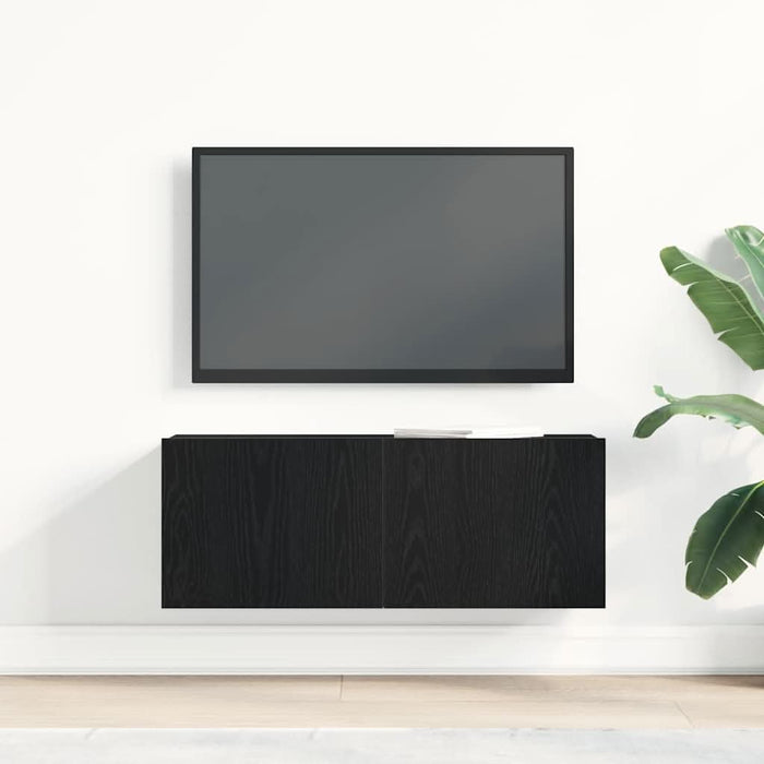 Dulapuri TV Stejar negru 80 x 30 x 30 cm Lemn compozit - WALTI WALTI