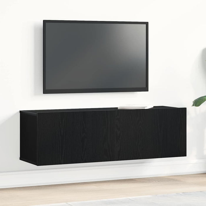 Cabinet TV Stejar Negru 100 x 30 x 30 cm Lemn compozit - WALTI WALTI