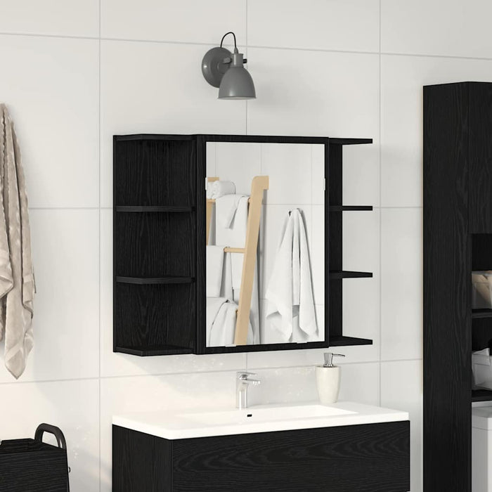 Dulap cu oglindă Stejar Negru 80 x 20,5 x 64 cm Lemn prelucrat WALTI