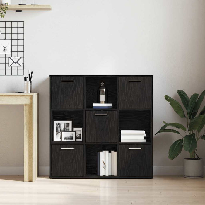 Bibliotecă, stejar negru, 90x28x90 cm, lemn prelucrat - WALTI WALTI
