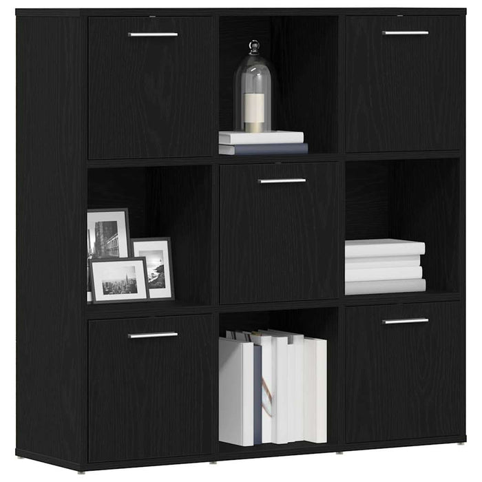 Bibliotecă, stejar negru, 90x28x90 cm, lemn prelucrat - WALTI WALTI