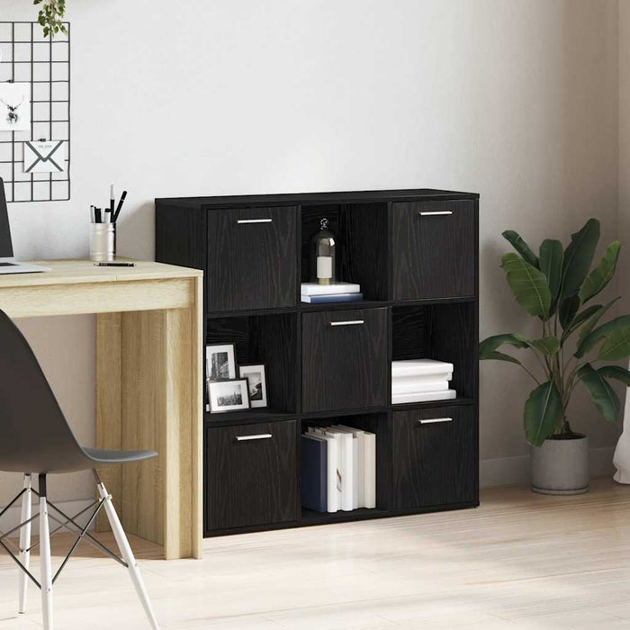 Bibliotecă, stejar negru, 90x28x90 cm, lemn prelucrat - WALTI WALTI