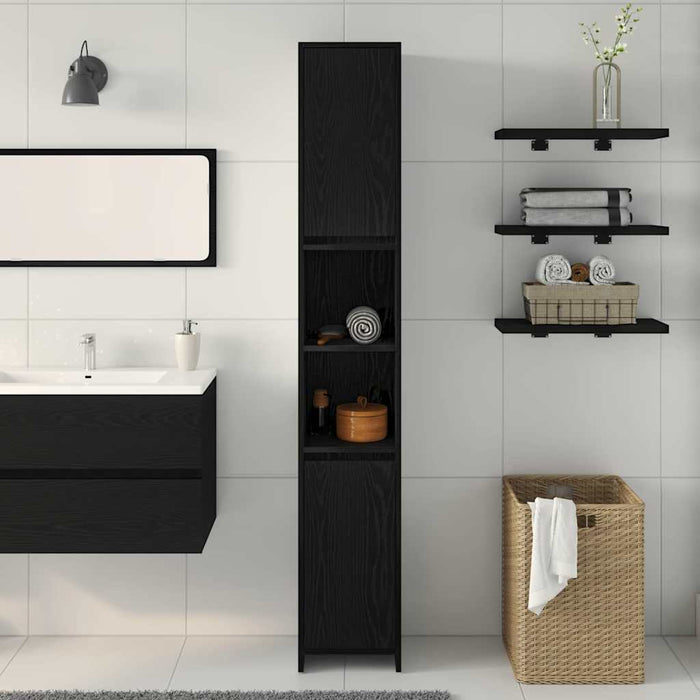 Dulap de Baie Stejar Negru 30 x 30 x 183,5 cm Lemn compozit - WALTI WALTI