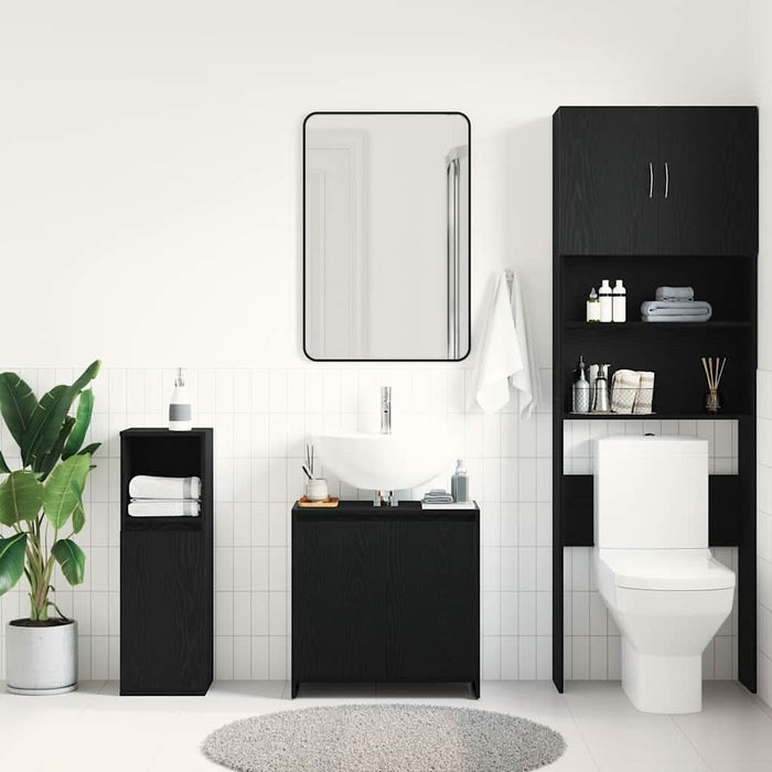 Dulap de baie stejar negru 60x33x60 cm lemn prelucrat - WALTI WALTI
