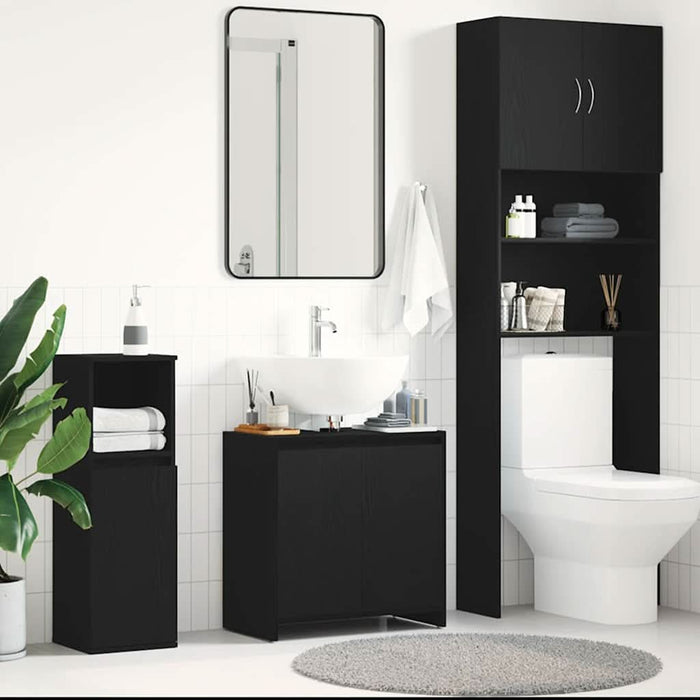 Dulap de baie stejar negru 60x33x60 cm lemn prelucrat - WALTI WALTI