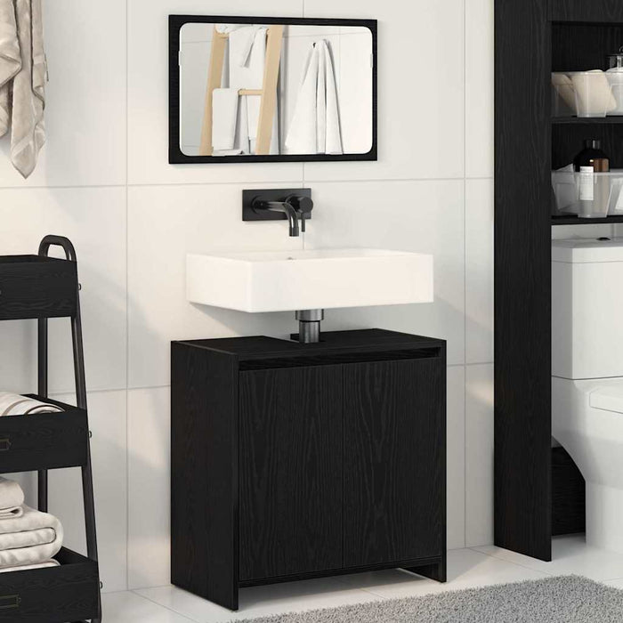 Dulap de Baie cu ușă Stejar Negru 60 x 33 x 61 cm Lemn compozit - WALTI WALTI