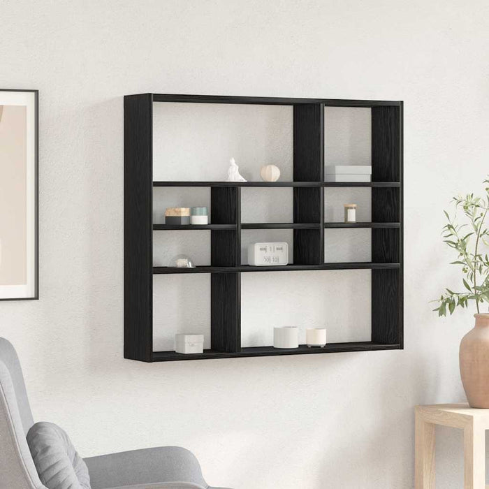 Raft de perete, stejar negru, 90x16x78 cm, lemn prelucrat - WALTI WALTI