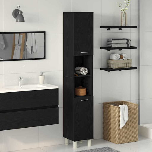 Dulap de Baie Stejar Negru 30 x 30 x 179 cm Lemn compozit - WALTI WALTI