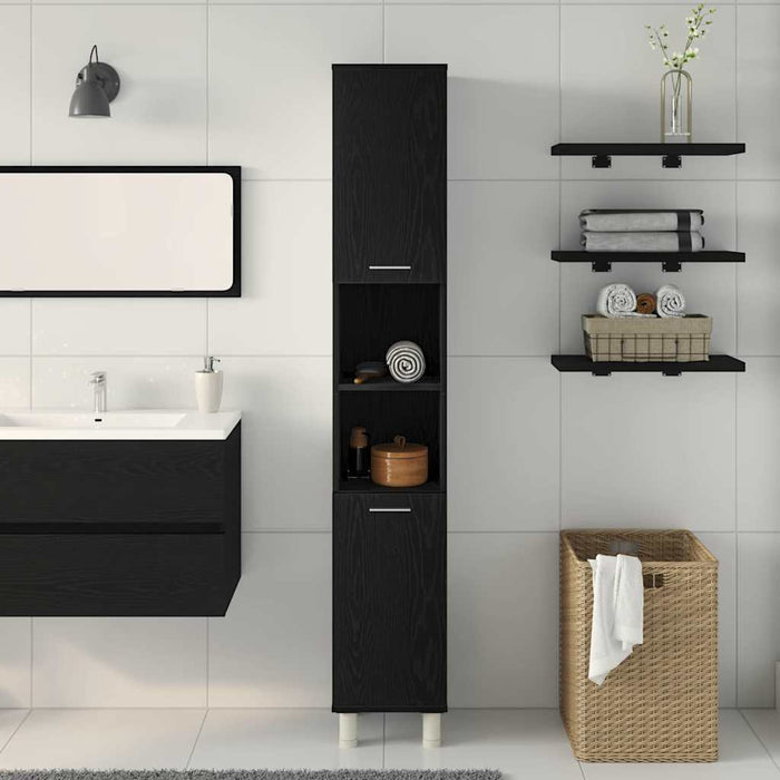 Dulap de Baie Stejar Negru 30 x 30 x 179 cm Lemn compozit - WALTI WALTI