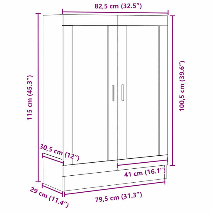Raft pentru Cărți Stejar negru 82.5 x 30.5 x 115 cm - WALTI WALTI
