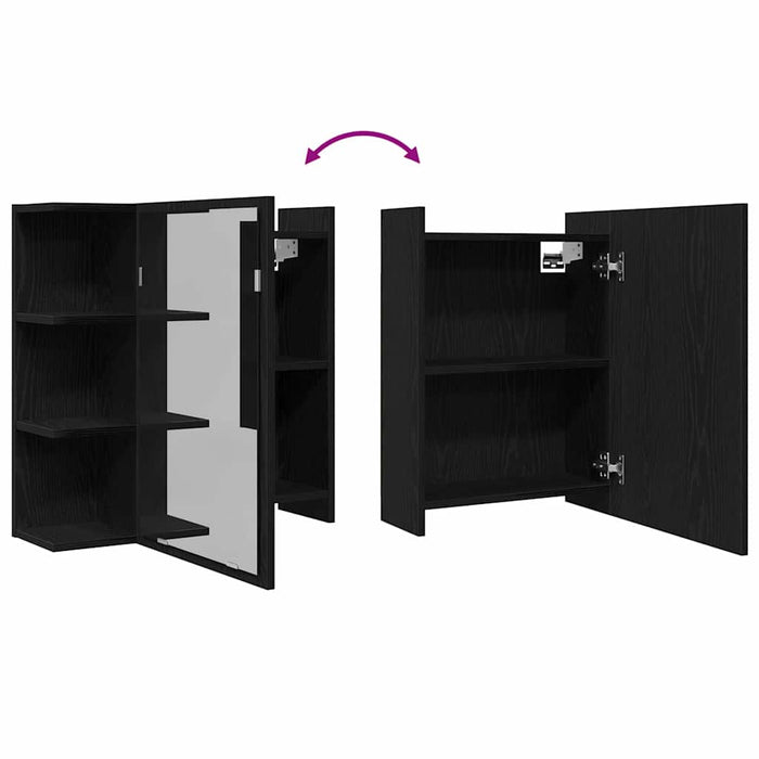 Dulap cu oglindă pentru baie Stejar Negru 62,5 x 20,5 x 64 cm - WALTI WALTI