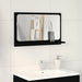 Raft cu Oglindă Stejar Negru 60 x 10,5 x 37 cm Lemn compozit - WALTI WALTI
