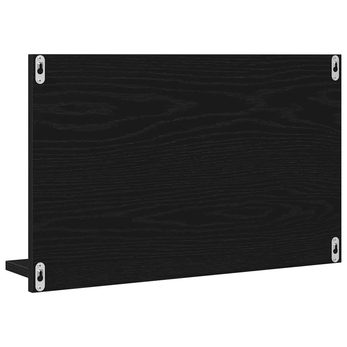 Raft cu Oglindă Stejar Negru 60 x 10,5 x 37 cm Lemn compozit - WALTI WALTI