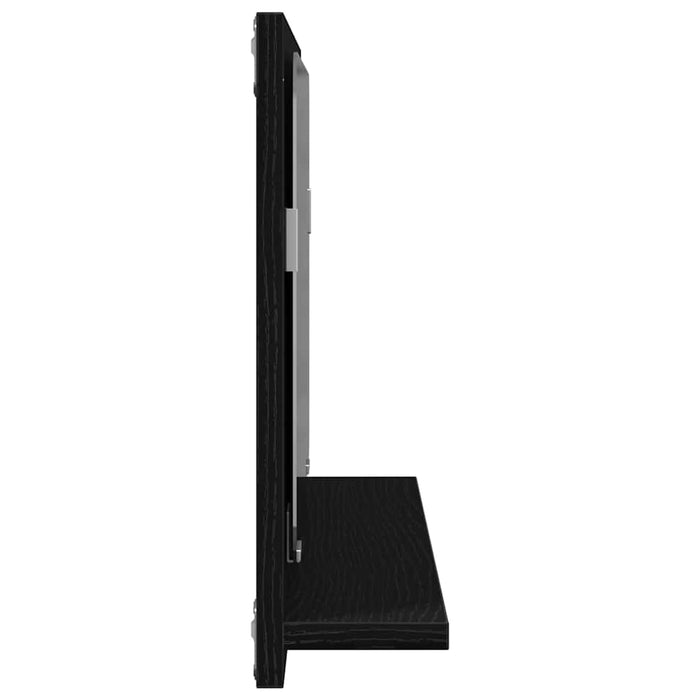 Raft cu Oglindă Stejar Negru 60 x 10,5 x 37 cm Lemn compozit - WALTI WALTI