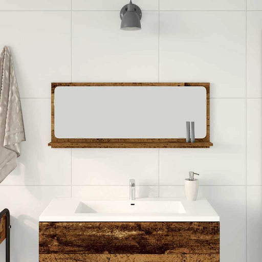 Raft cu Oglindă Lemn vechi 90 x 10,5 x 37 cm Lemn compozit - WALTI WALTI