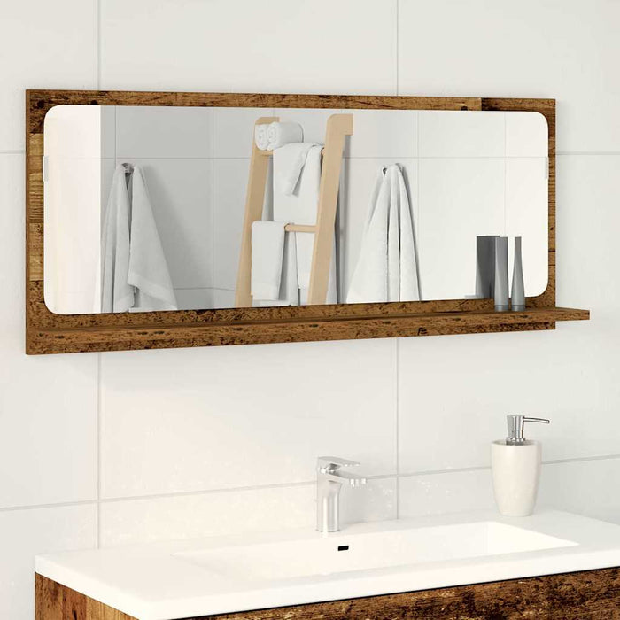 Raft cu Oglindă Lemn vechi 90 x 10,5 x 37 cm Lemn compozit - WALTI WALTI