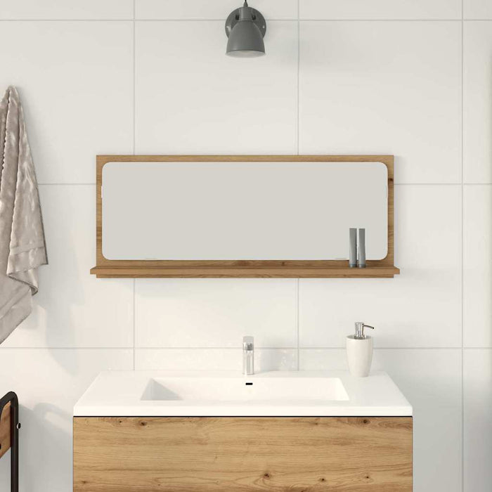 Raft cu Oglindă cu raft stejar artizanal 90 x 10,5 x 37 cm - WALTI WALTI