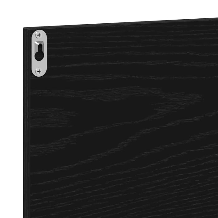Raft cu Oglindă Stejar Negru 90 x 10,5 x 37 cm Lemn compozit - WALTI WALTI