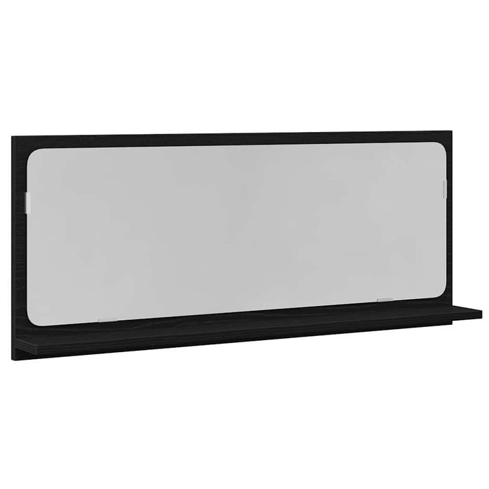 Raft cu Oglindă Stejar Negru 90 x 10,5 x 37 cm Lemn compozit - WALTI WALTI