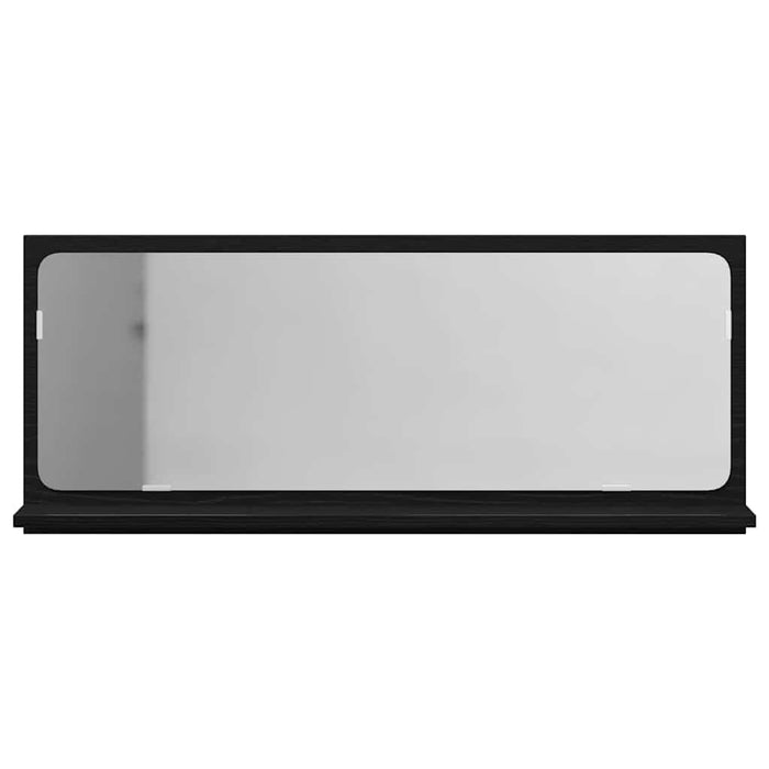Raft cu Oglindă Stejar Negru 90 x 10,5 x 37 cm Lemn compozit - WALTI WALTI