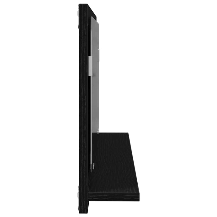 Raft cu Oglindă Stejar Negru 90 x 10,5 x 37 cm Lemn compozit - WALTI WALTI