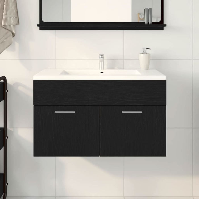 Dulap cu Chiuvetă Stejar Negru 90 x 38.5 x 46 cm Lemn compozit - WALTI WALTI