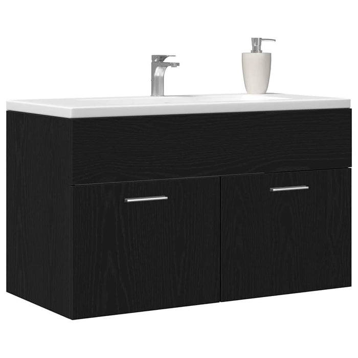 Dulap cu Chiuvetă Stejar Negru 90 x 38.5 x 46 cm Lemn compozit - WALTI WALTI