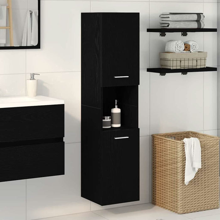 Dulap de Baie Stejar Negru 30 x 30 x 130 cm Lemn compozit - WALTI WALTI